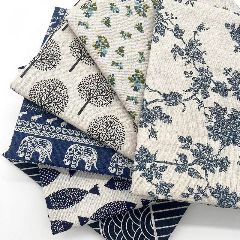 Home Decor Fabric - قماش قطني كتان بنقشة زهور بوهيمية