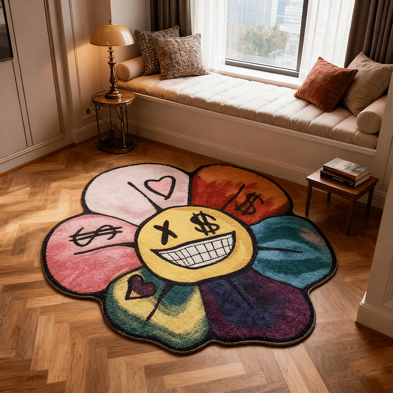 Home Decor Dopamine - سجادة غرفة نوم إبداعية ملونة من