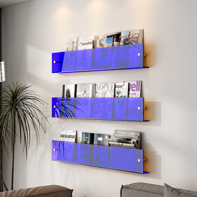 Home Decor Brochure - رف تخزين جداري شفاف من الأكريليك