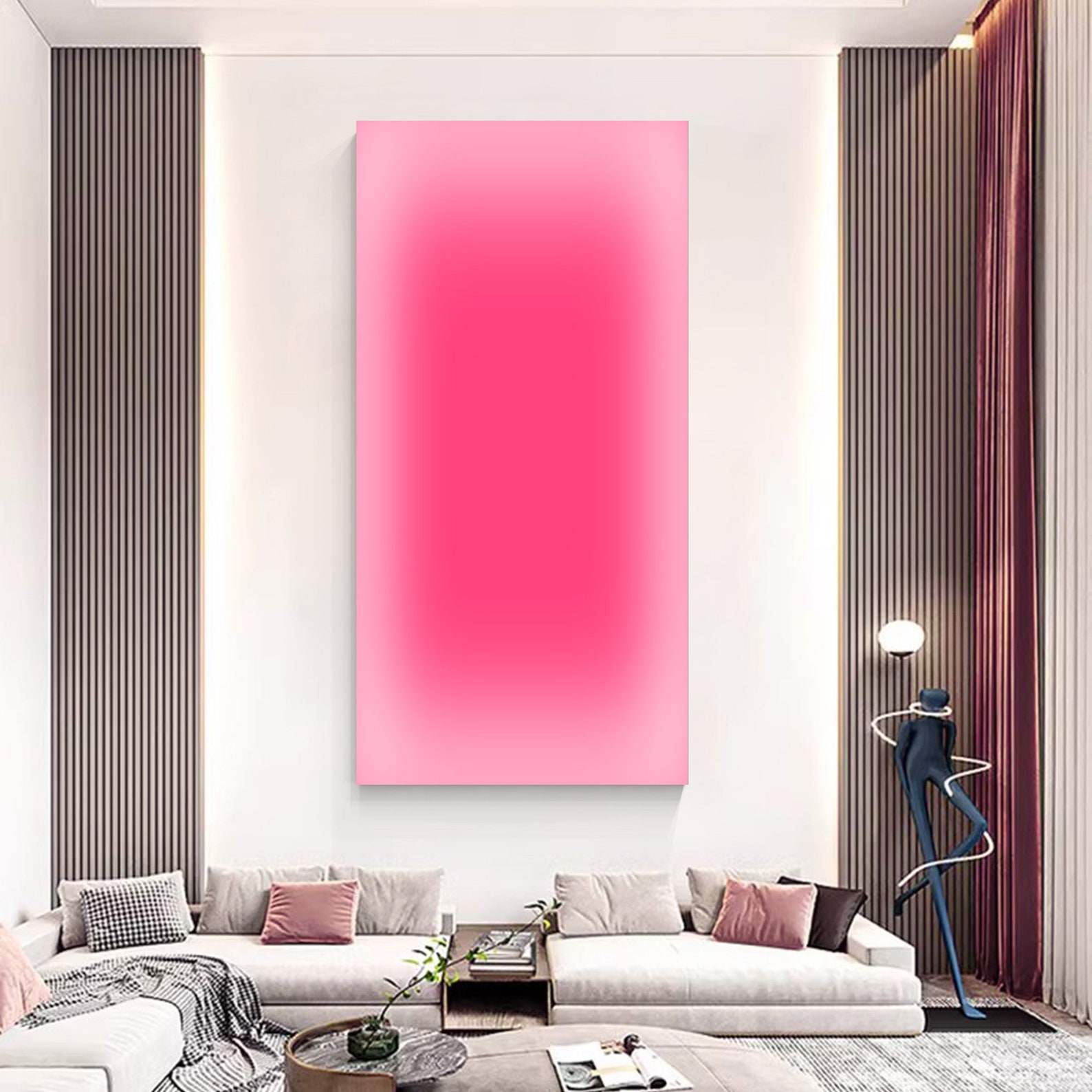 لوحات فنية تجريدية بتدرجات الن - مراجعة Home Decor Dopamine وسعره