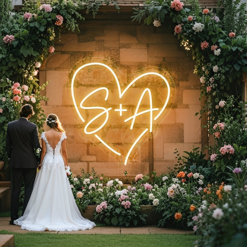مخصص الأحرف الأولى القلب LED ا - مراجعة Home Decor For Wedding وسعره