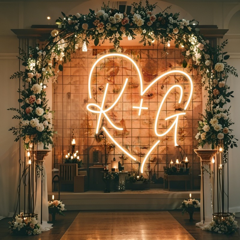 مخصص الأحرف الأولى القلب LED ا - مراجعة Home Decor For Wedding وسعره