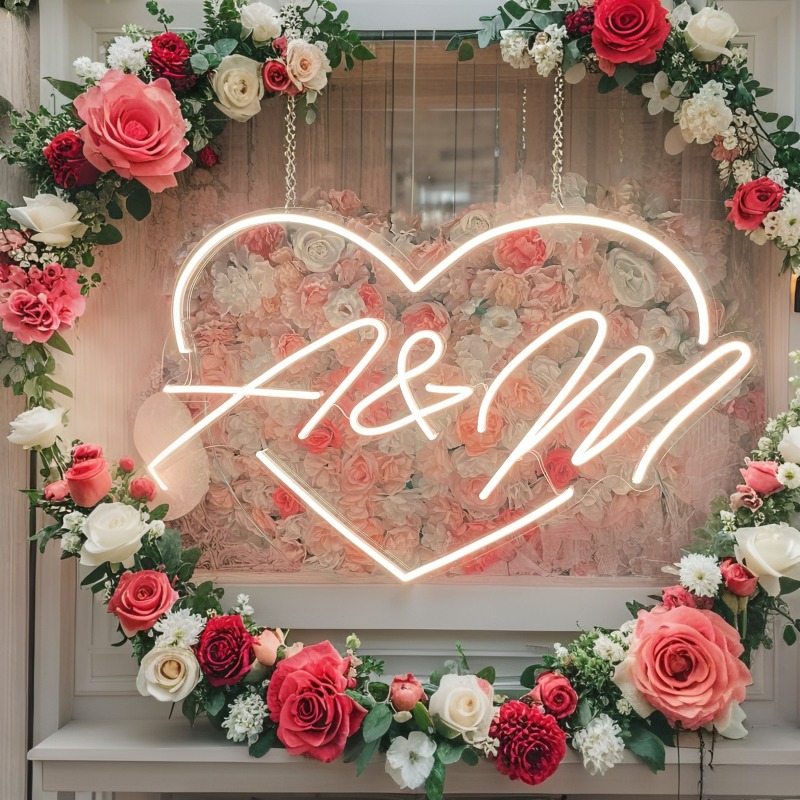 مخصص الأحرف الأولى القلب LED ا - مراجعة Home Decor For Wedding وسعره