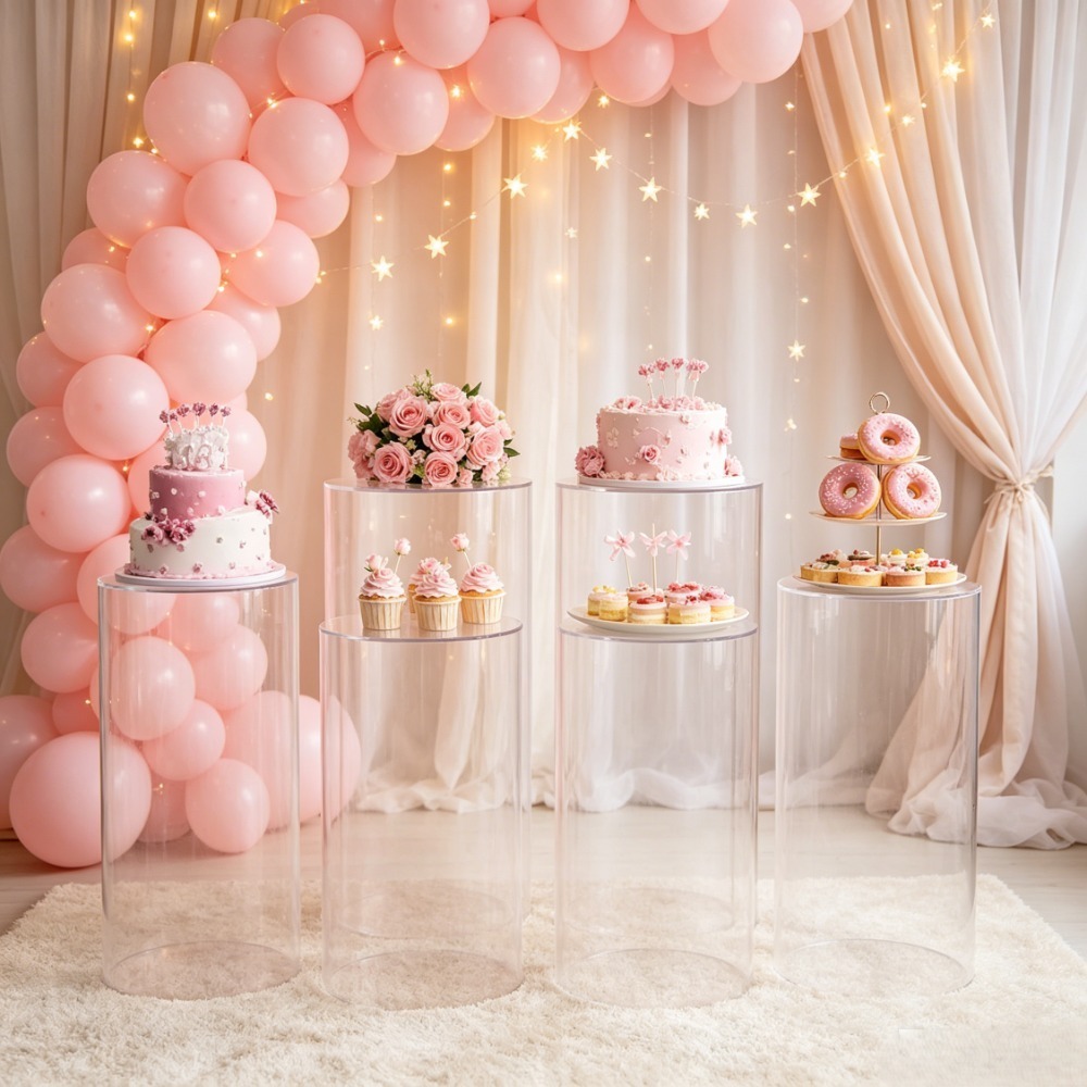 3/5 قطع منحوتات أسطوانية بيضاء - مراجعة Home Decor For Wedding وسعره